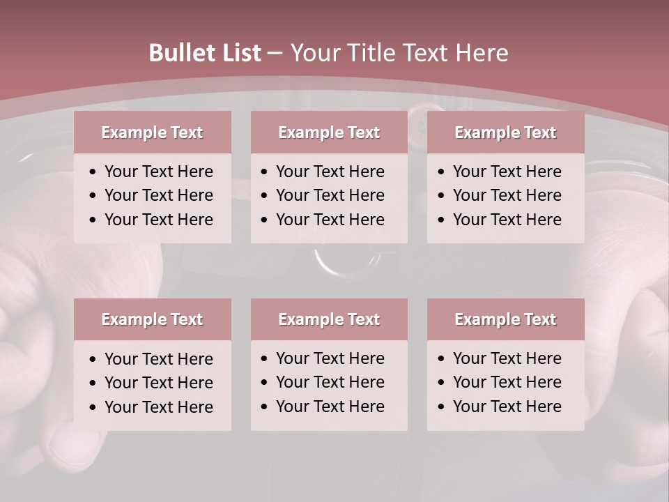 Detail Of The Hands Of A Arrested Man, With Handcuffs PowerPoint Template