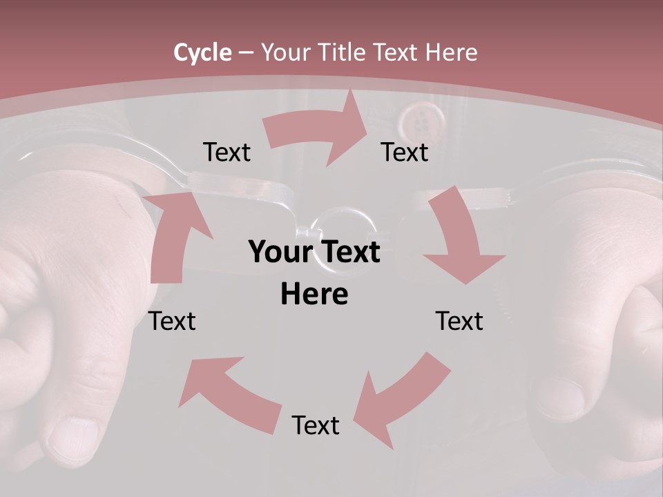 Detail Of The Hands Of A Arrested Man, With Handcuffs PowerPoint Template
