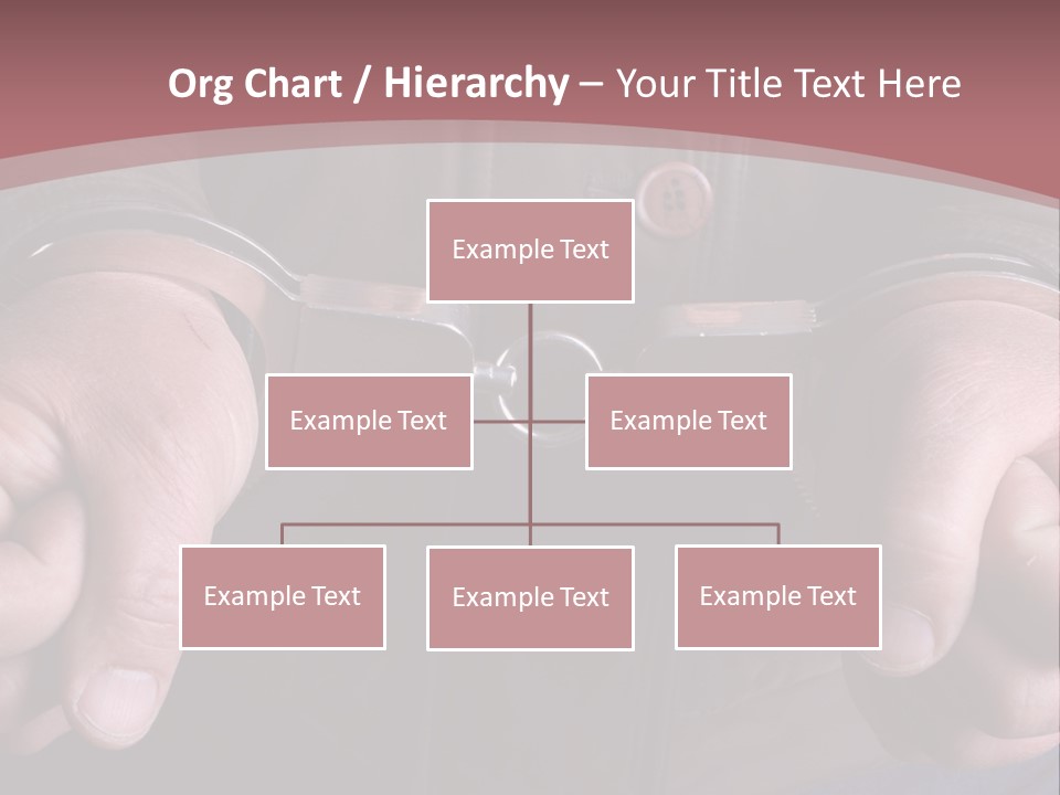 Detail Of The Hands Of A Arrested Man, With Handcuffs PowerPoint Template