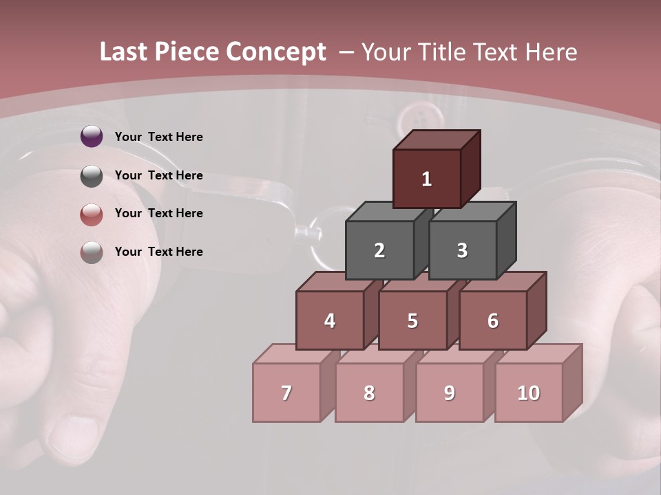Detail Of The Hands Of A Arrested Man, With Handcuffs PowerPoint Template