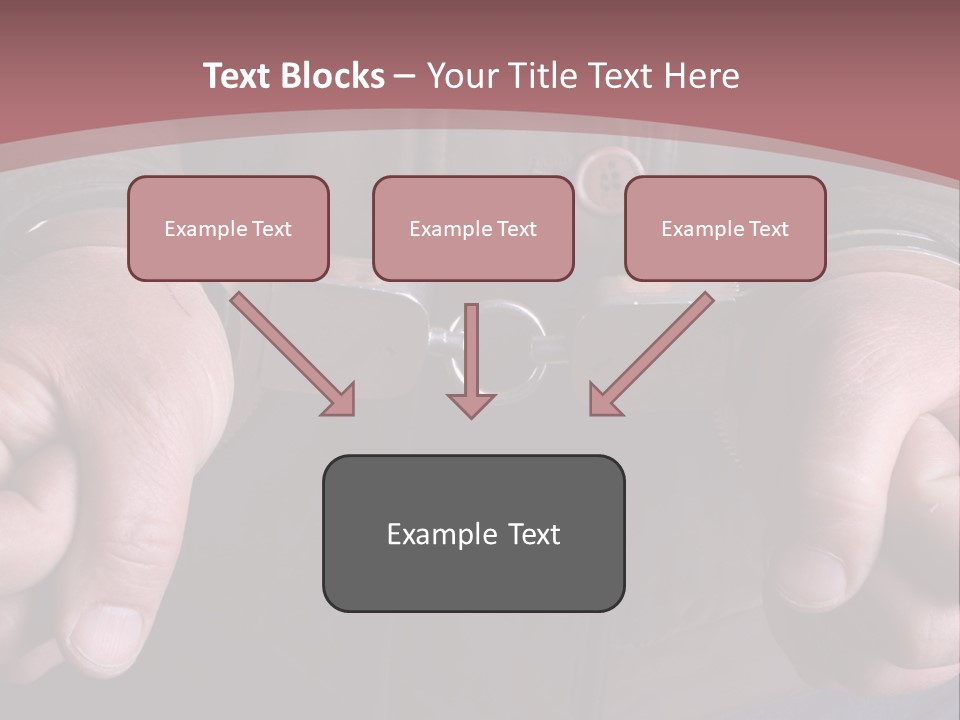 Detail Of The Hands Of A Arrested Man, With Handcuffs PowerPoint Template