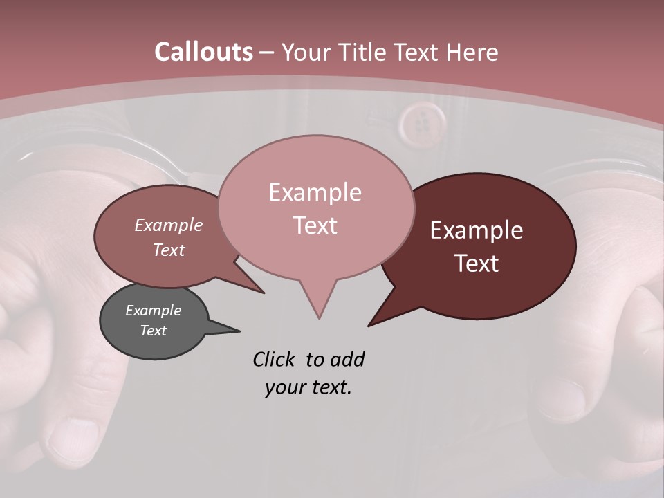 Detail Of The Hands Of A Arrested Man, With Handcuffs PowerPoint Template