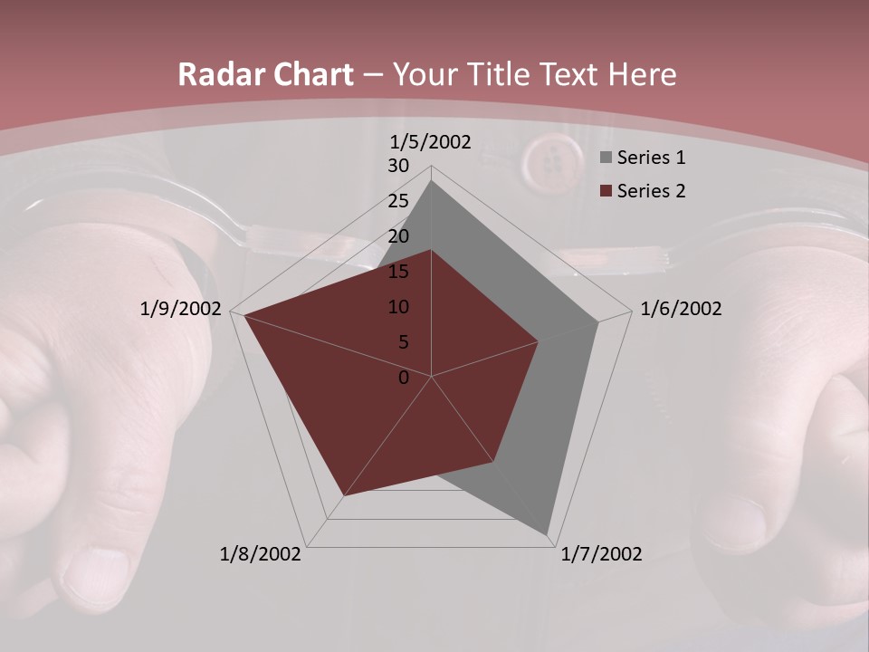 Detail Of The Hands Of A Arrested Man, With Handcuffs PowerPoint Template