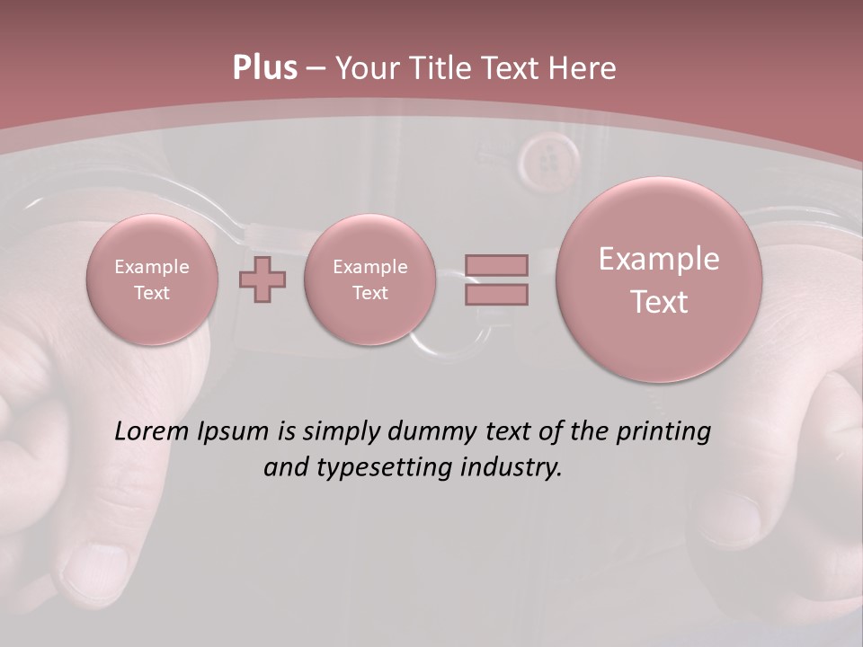 Detail Of The Hands Of A Arrested Man, With Handcuffs PowerPoint Template