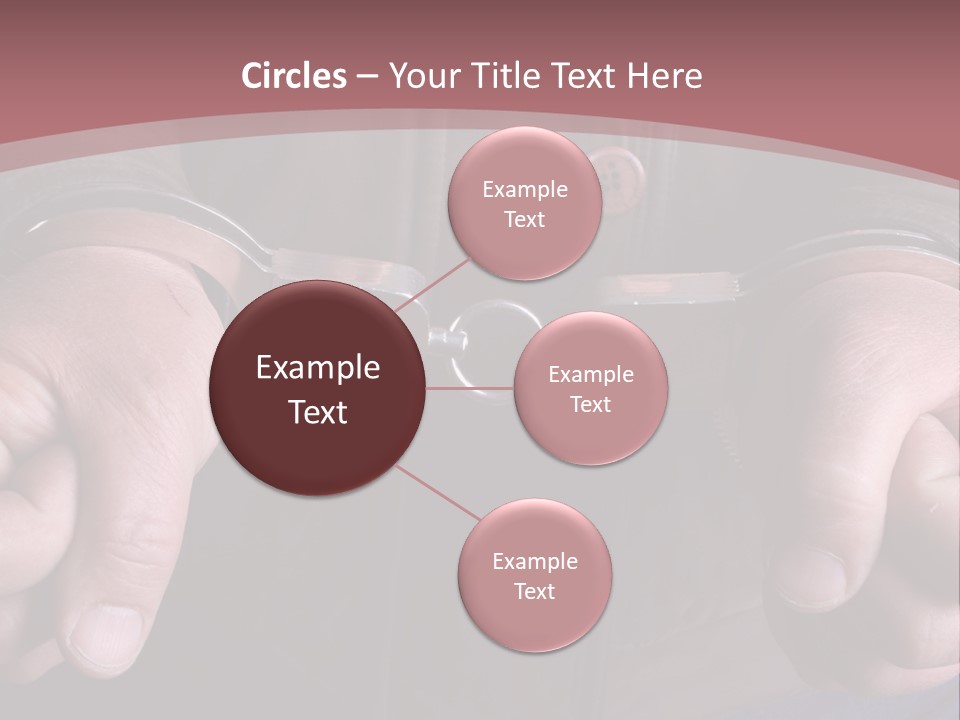 Detail Of The Hands Of A Arrested Man, With Handcuffs PowerPoint Template