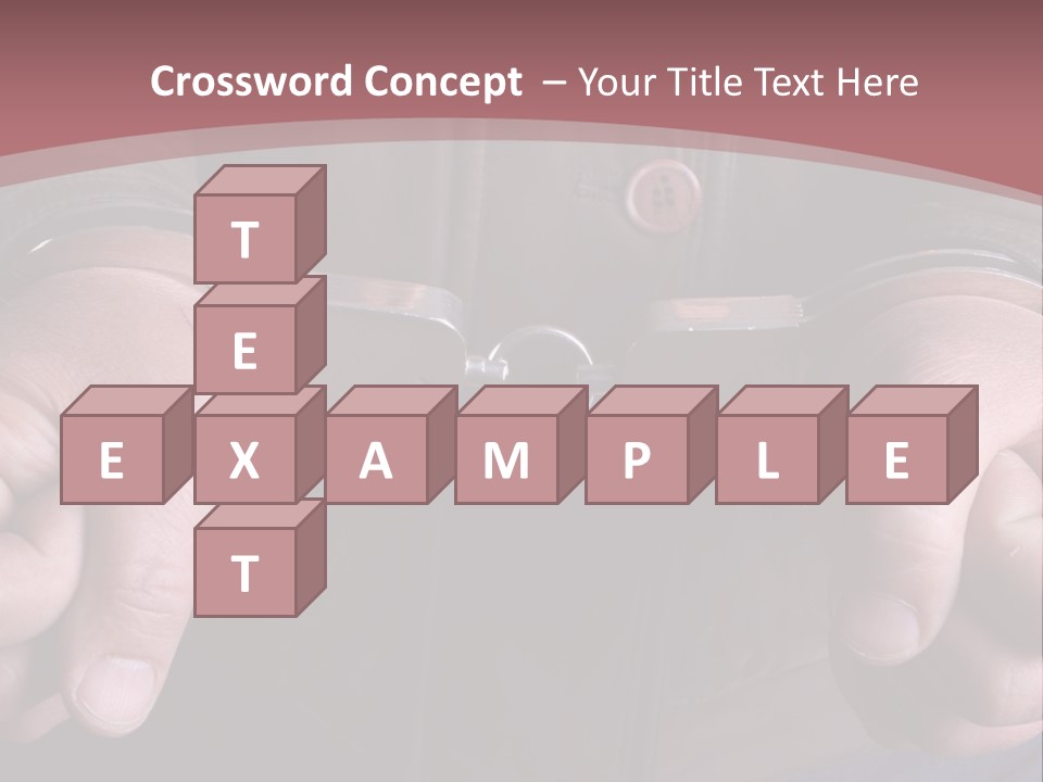 Detail Of The Hands Of A Arrested Man, With Handcuffs PowerPoint Template