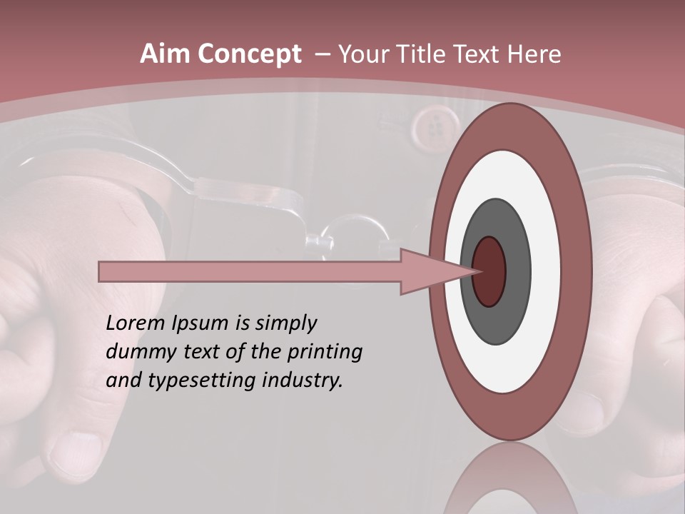 Detail Of The Hands Of A Arrested Man, With Handcuffs PowerPoint Template