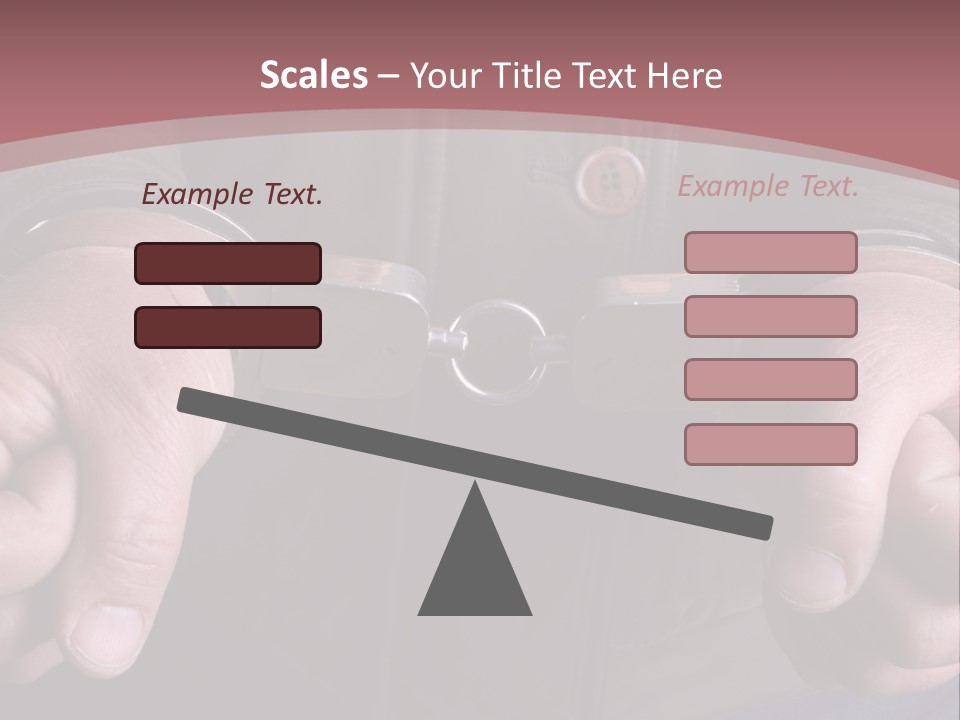 Detail Of The Hands Of A Arrested Man, With Handcuffs PowerPoint Template