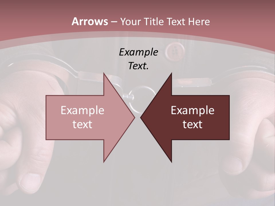 Detail Of The Hands Of A Arrested Man, With Handcuffs PowerPoint Template