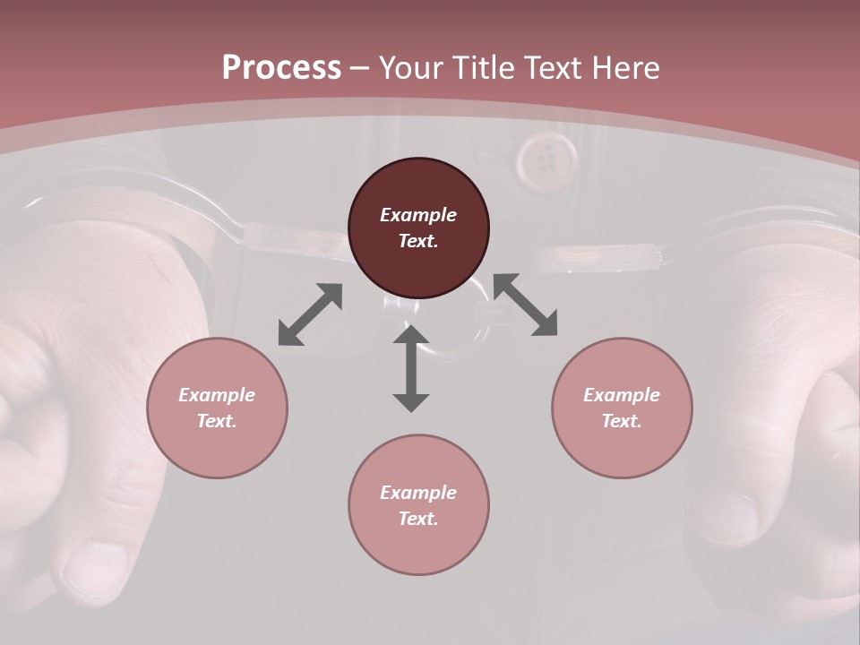 Detail Of The Hands Of A Arrested Man, With Handcuffs PowerPoint Template