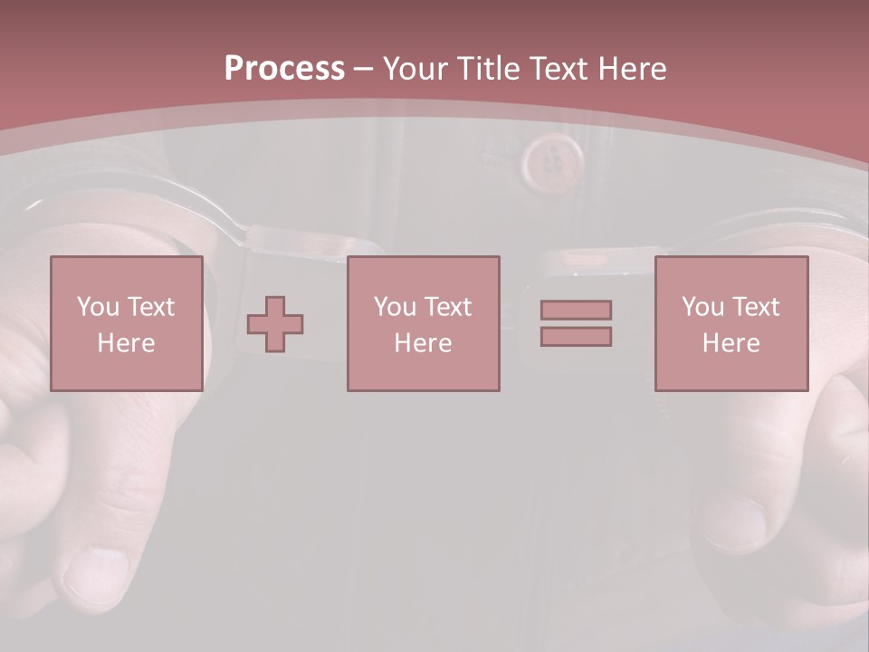 Detail Of The Hands Of A Arrested Man, With Handcuffs PowerPoint Template