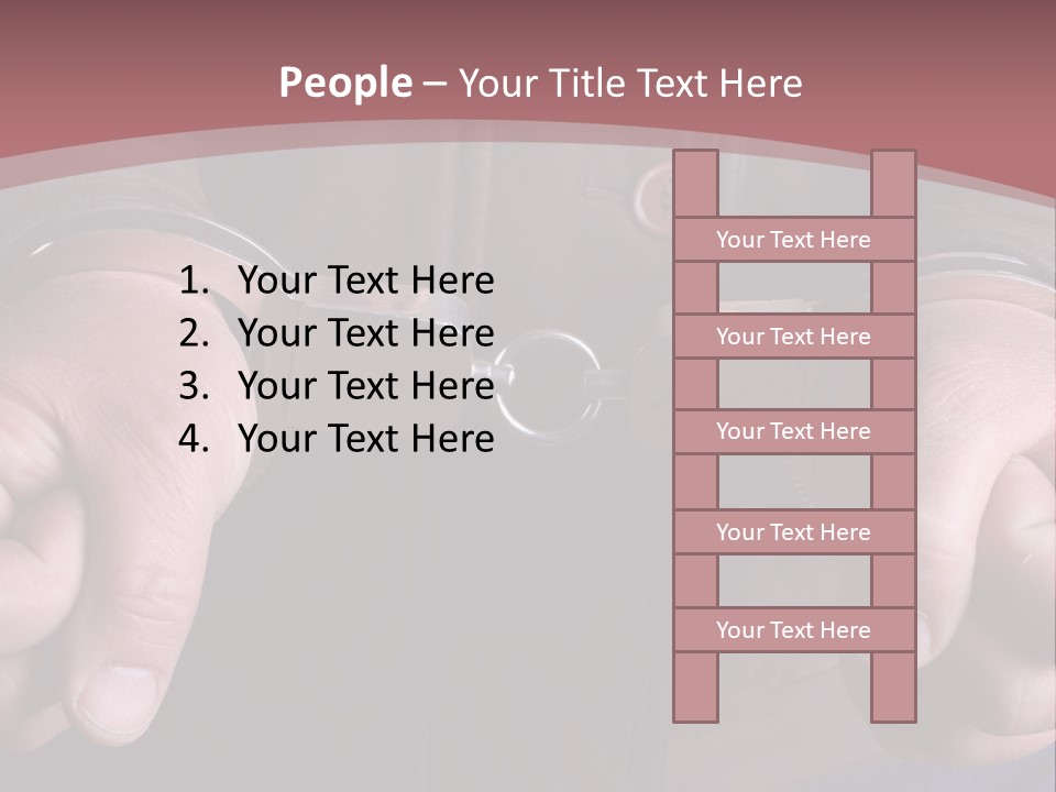Detail Of The Hands Of A Arrested Man, With Handcuffs PowerPoint Template