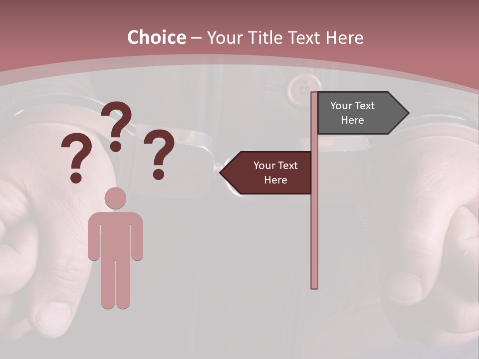 Detail Of The Hands Of A Arrested Man, With Handcuffs PowerPoint Template