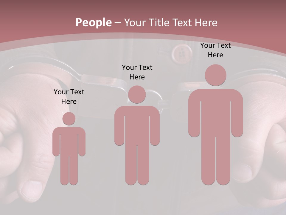 Detail Of The Hands Of A Arrested Man, With Handcuffs PowerPoint Template