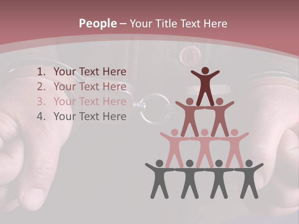 Detail Of The Hands Of A Arrested Man, With Handcuffs PowerPoint Template