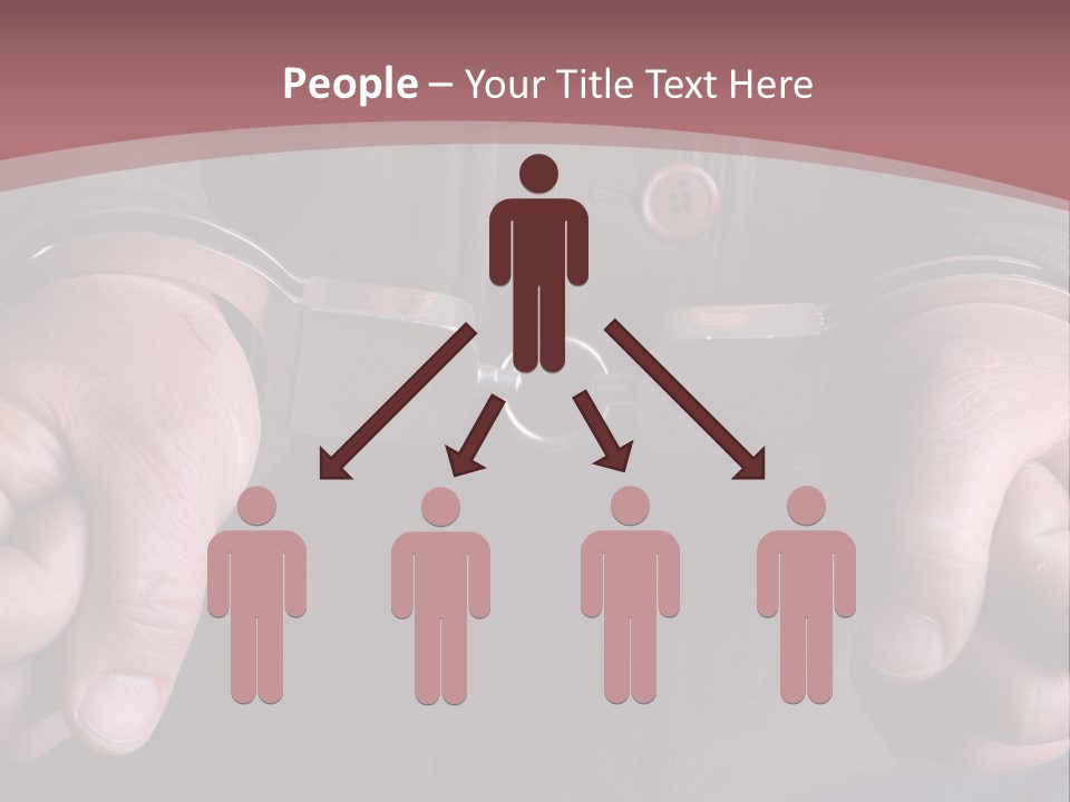 Detail Of The Hands Of A Arrested Man, With Handcuffs PowerPoint Template
