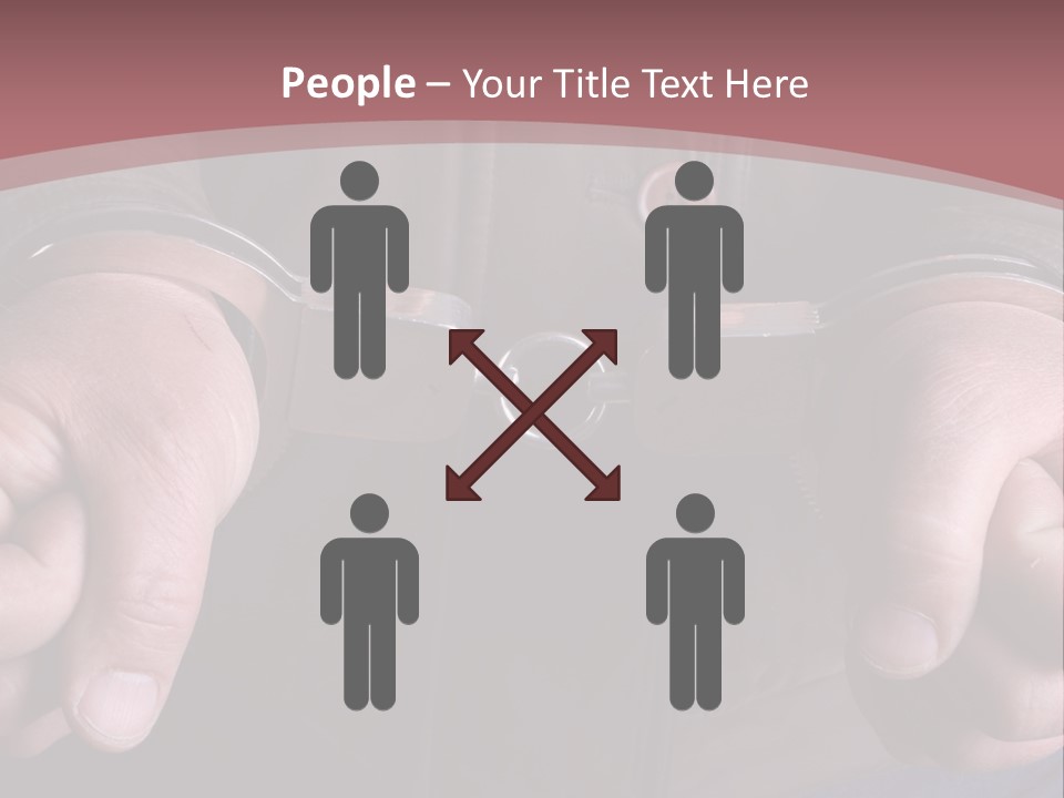 Detail Of The Hands Of A Arrested Man, With Handcuffs PowerPoint Template