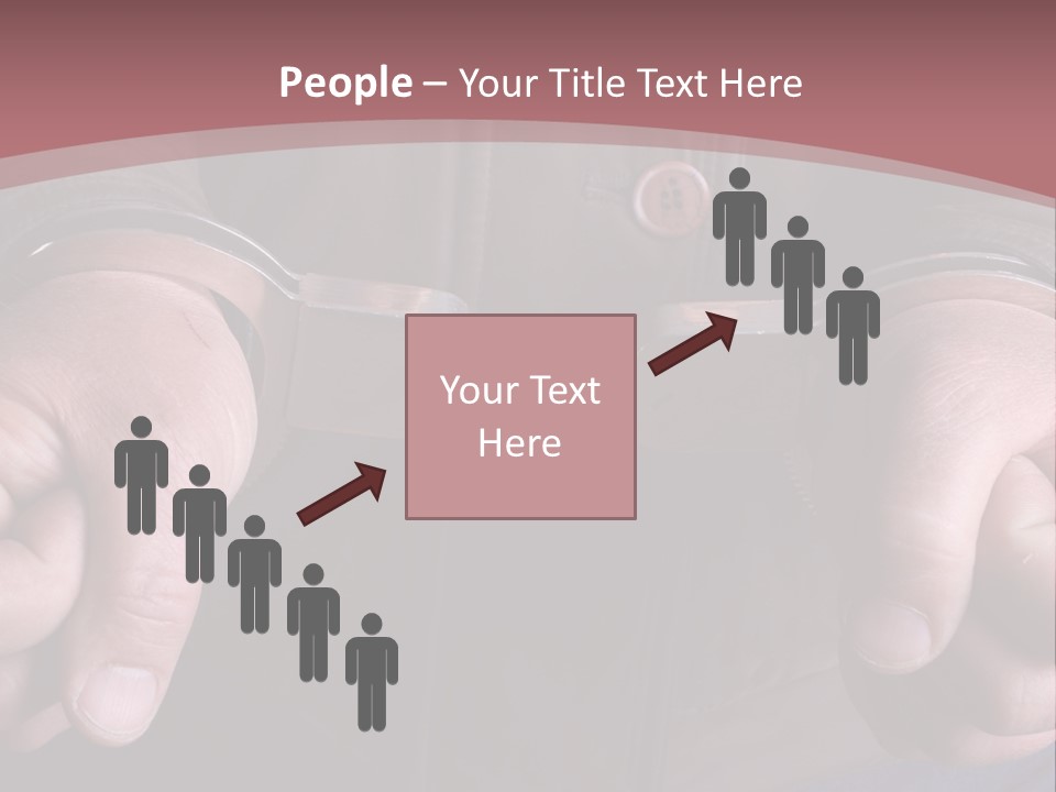 Detail Of The Hands Of A Arrested Man, With Handcuffs PowerPoint Template