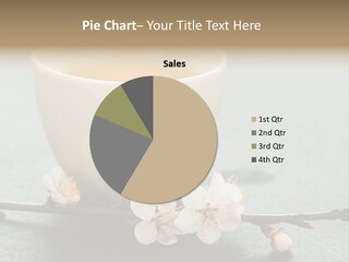 White Cup Of Tea And Apricot Flowers PowerPoint Template