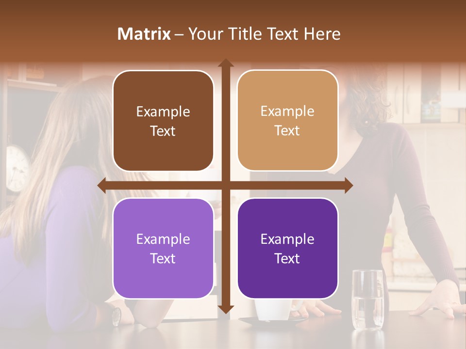 Two Friends Having Coffee And Chatting PowerPoint Template