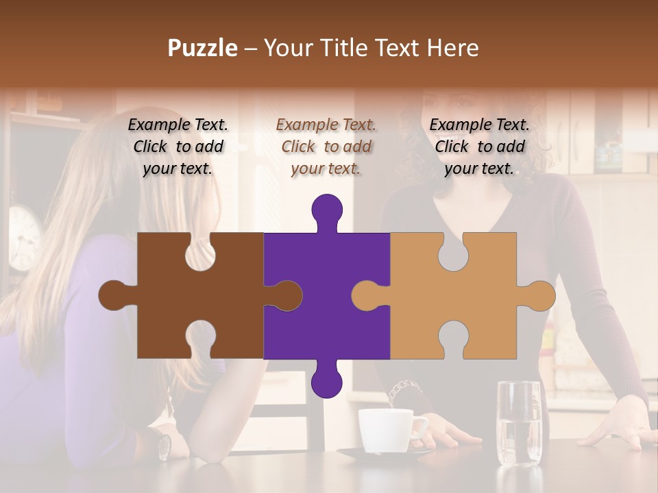 Two Friends Having Coffee And Chatting PowerPoint Template