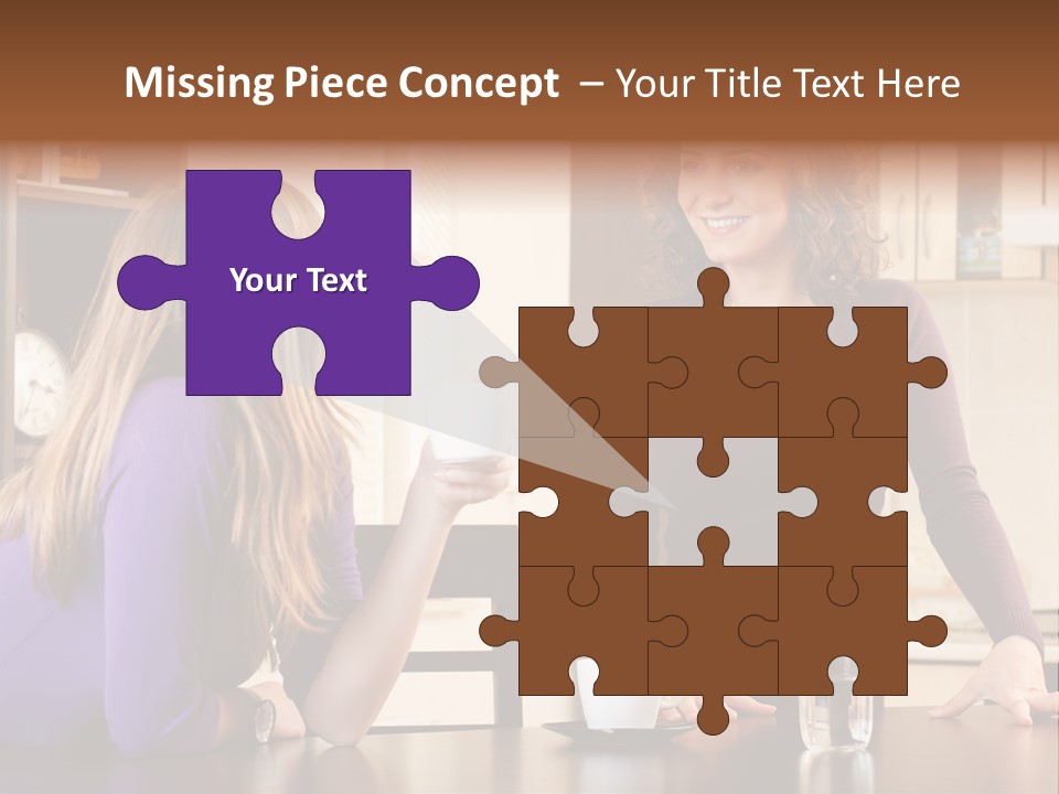 Two Friends Having Coffee And Chatting PowerPoint Template