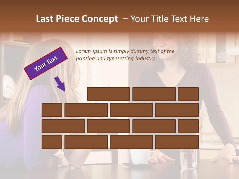 Two Friends Having Coffee And Chatting PowerPoint Template