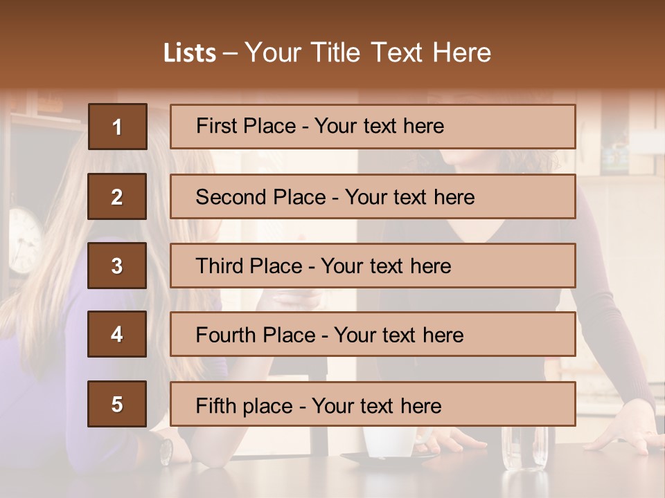 Two Friends Having Coffee And Chatting PowerPoint Template