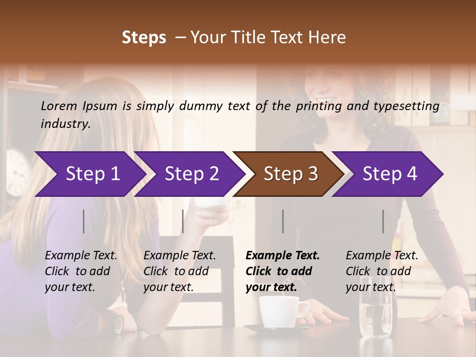 Two Friends Having Coffee And Chatting PowerPoint Template