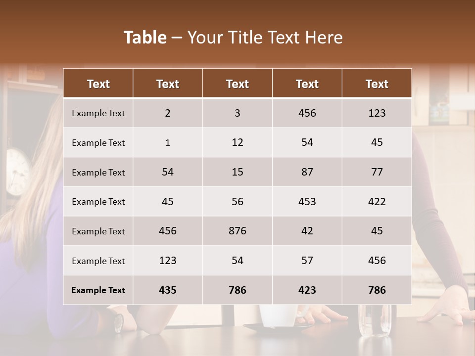 Two Friends Having Coffee And Chatting PowerPoint Template