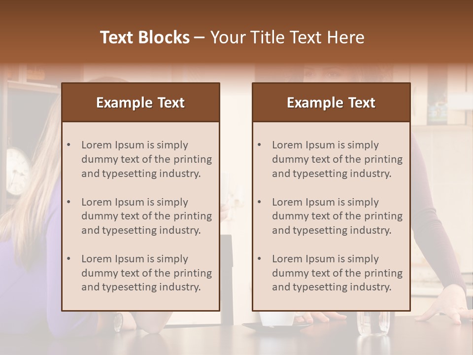 Two Friends Having Coffee And Chatting PowerPoint Template