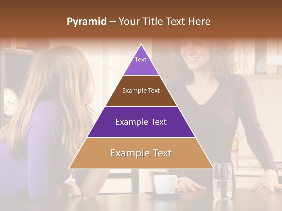 Two Friends Having Coffee And Chatting PowerPoint Template