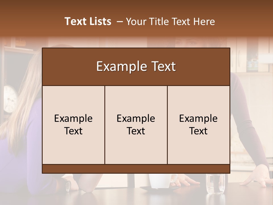 Two Friends Having Coffee And Chatting PowerPoint Template