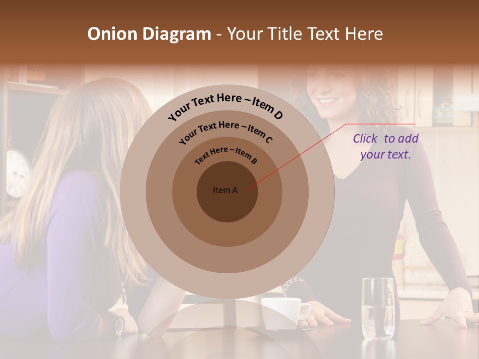 Two Friends Having Coffee And Chatting PowerPoint Template