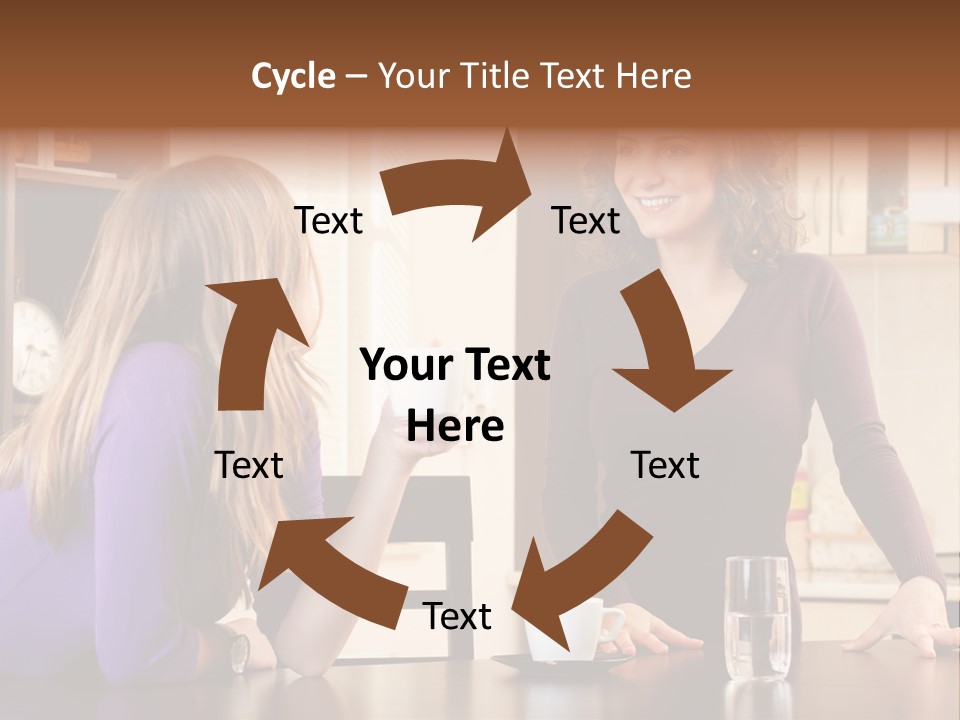 Two Friends Having Coffee And Chatting PowerPoint Template