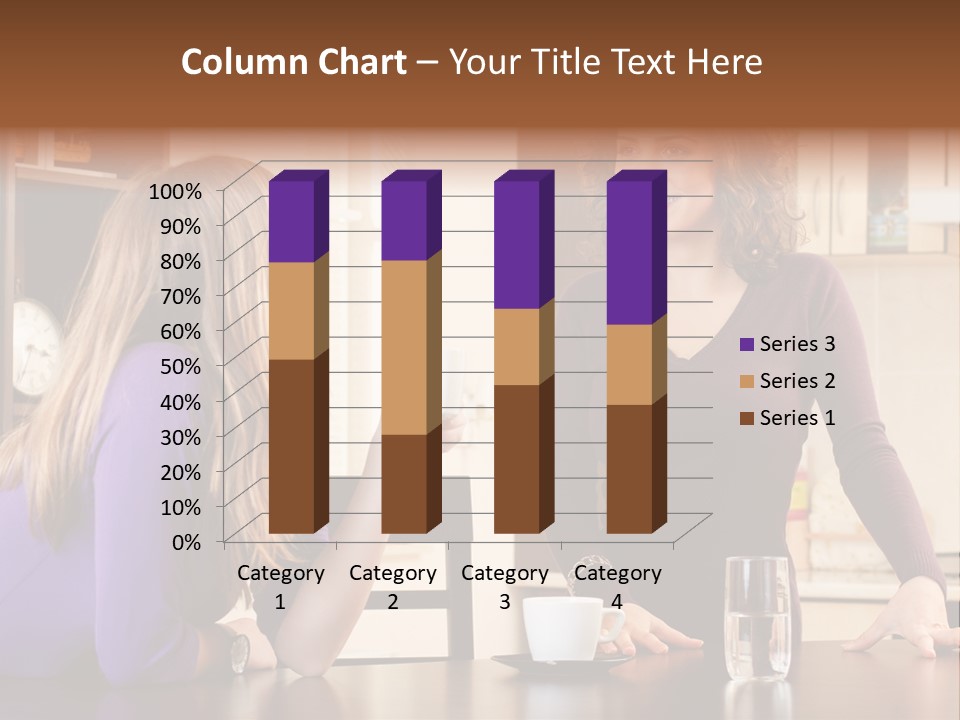 Two Friends Having Coffee And Chatting PowerPoint Template