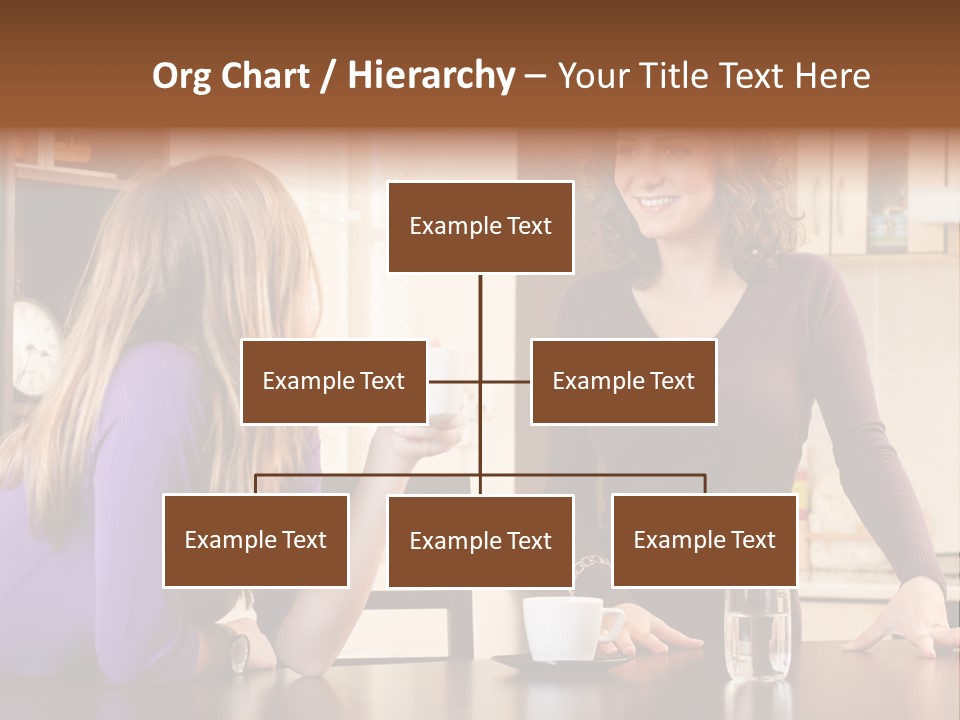 Two Friends Having Coffee And Chatting PowerPoint Template