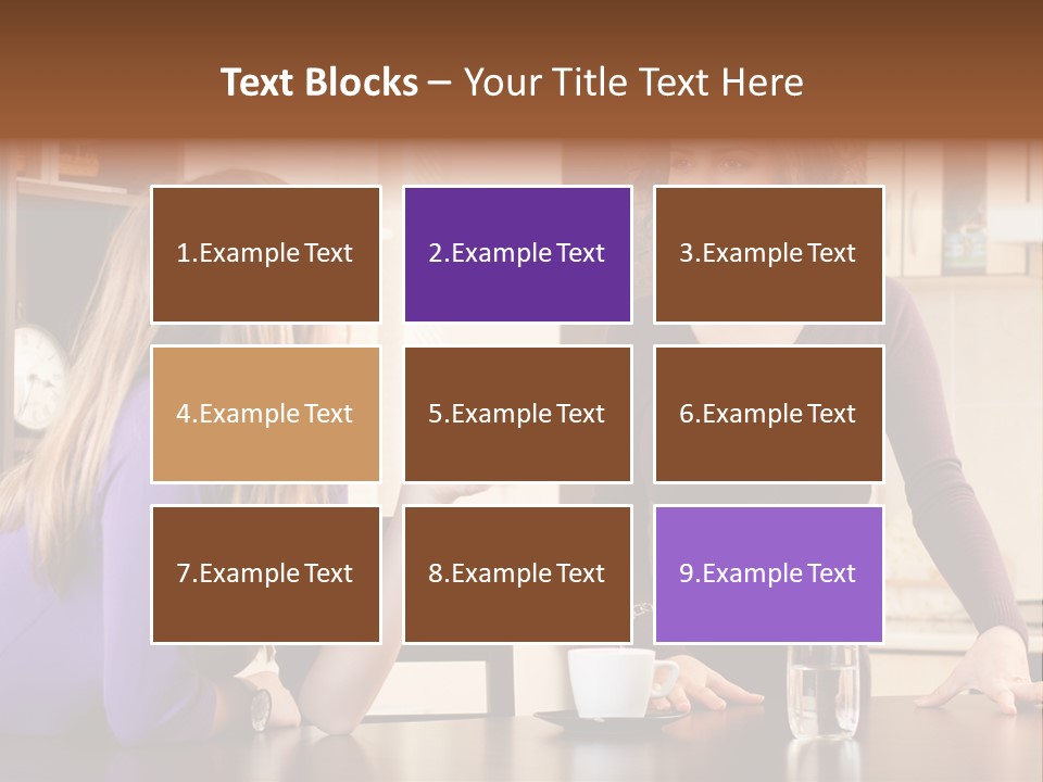 Two Friends Having Coffee And Chatting PowerPoint Template