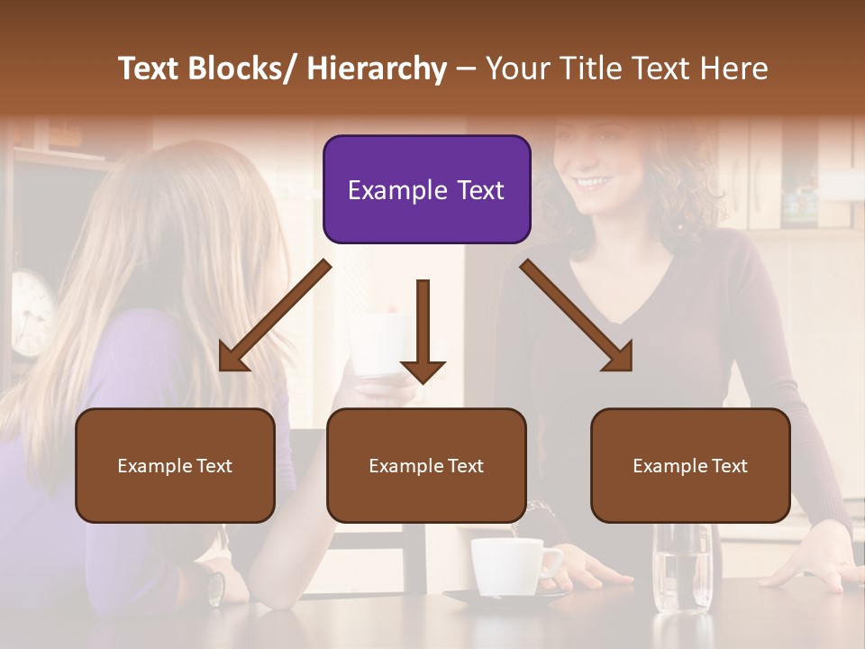 Two Friends Having Coffee And Chatting PowerPoint Template