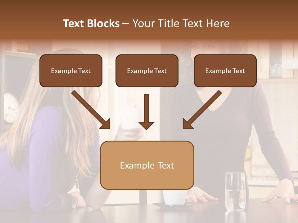 Two Friends Having Coffee And Chatting PowerPoint Template