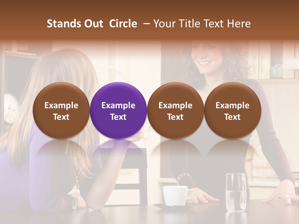 Two Friends Having Coffee And Chatting PowerPoint Template