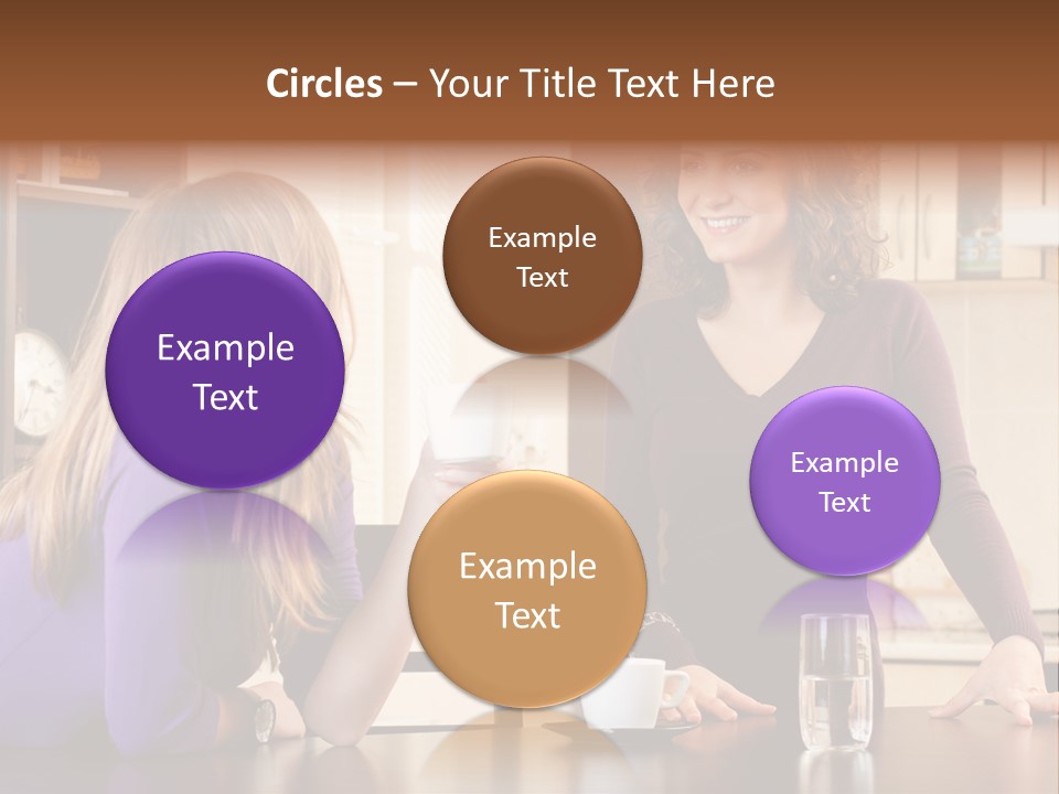 Two Friends Having Coffee And Chatting PowerPoint Template