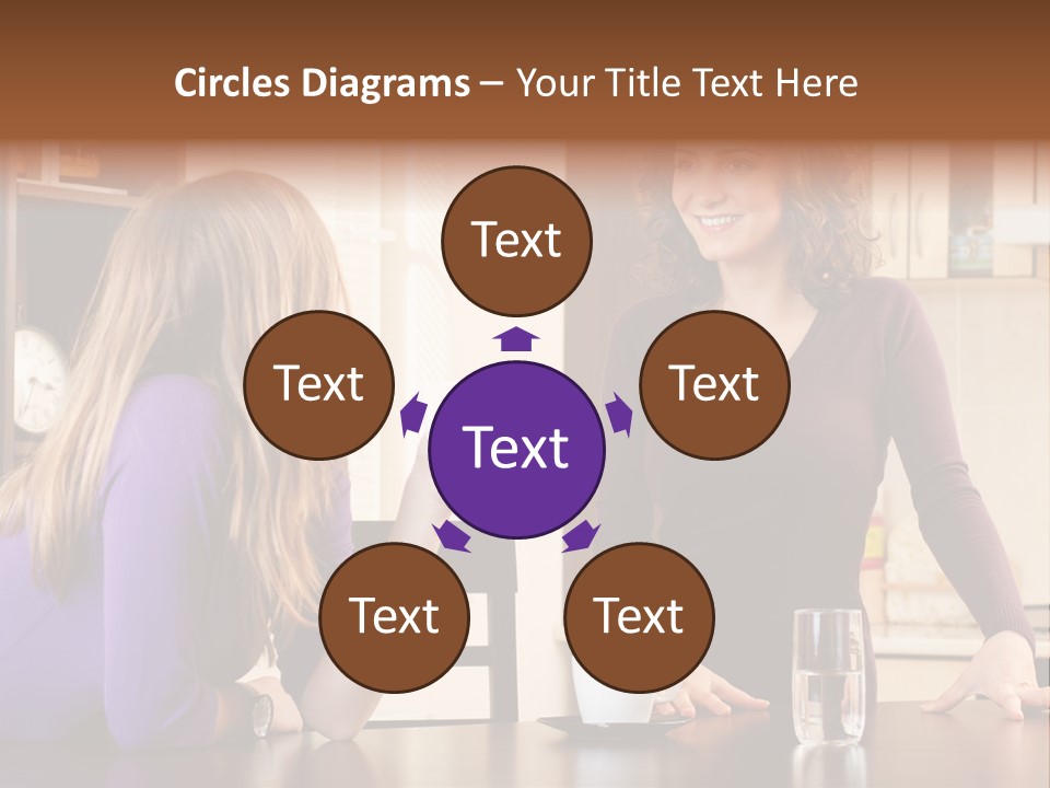 Two Friends Having Coffee And Chatting PowerPoint Template