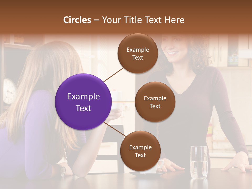 Two Friends Having Coffee And Chatting PowerPoint Template