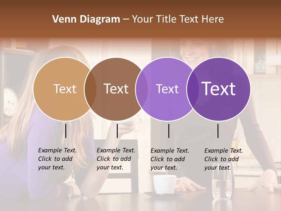 Two Friends Having Coffee And Chatting PowerPoint Template