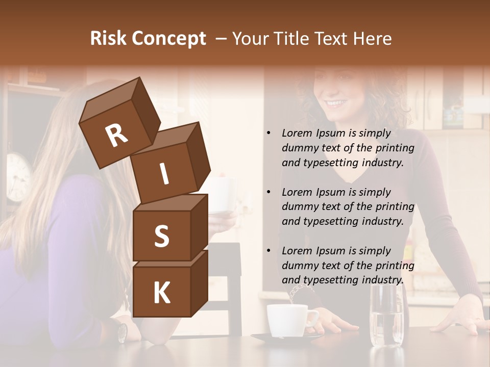 Two Friends Having Coffee And Chatting PowerPoint Template