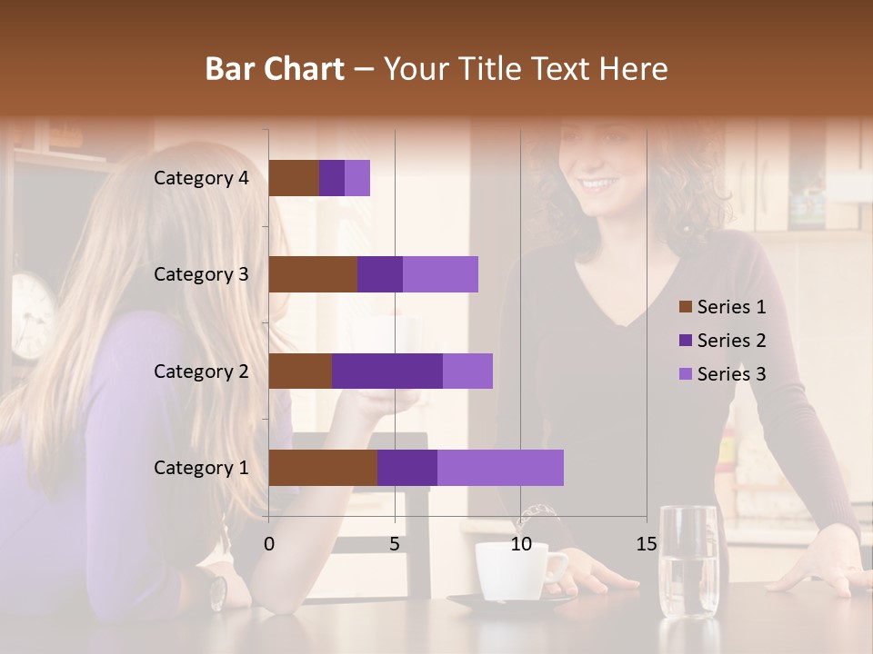 Two Friends Having Coffee And Chatting PowerPoint Template