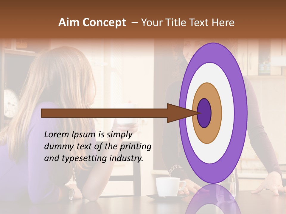 Two Friends Having Coffee And Chatting PowerPoint Template