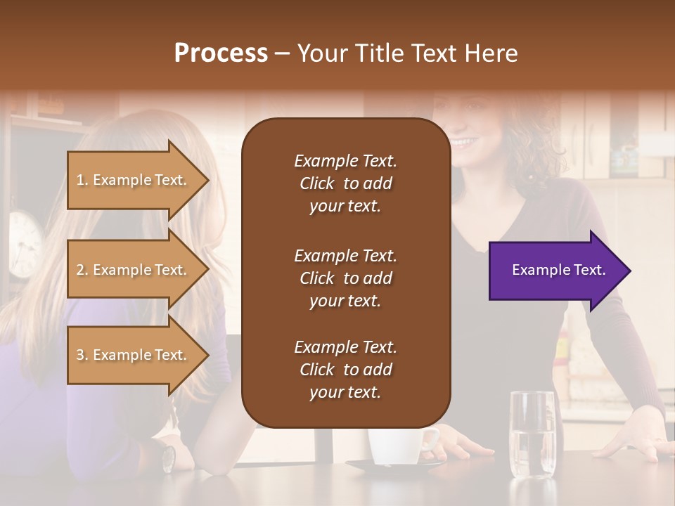 Two Friends Having Coffee And Chatting PowerPoint Template