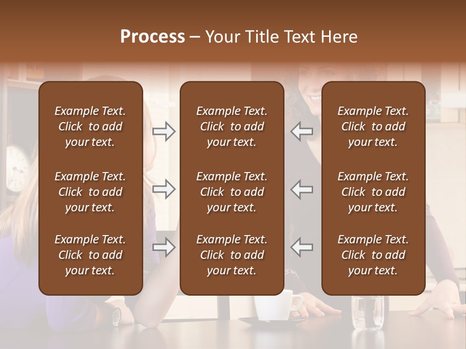 Two Friends Having Coffee And Chatting PowerPoint Template